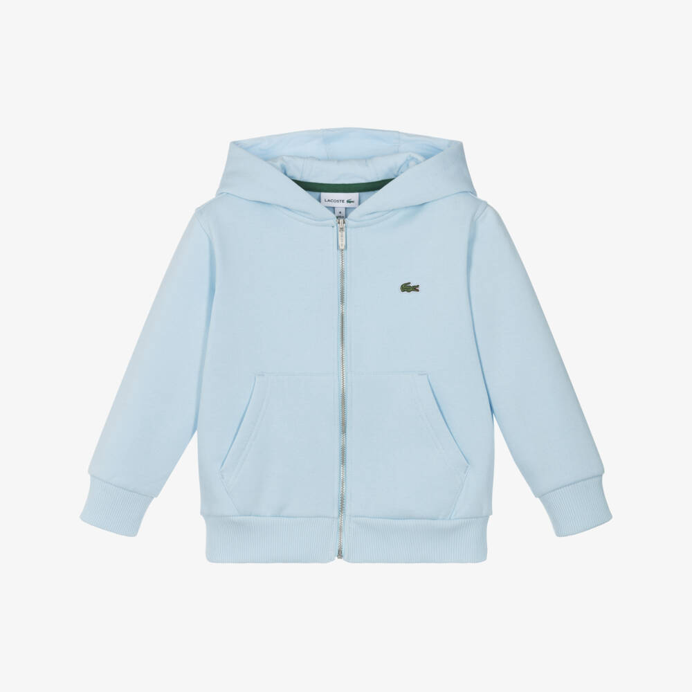 Lacoste-Boys Cozy Sky Blue Hoodie | Childrensalon Outlet