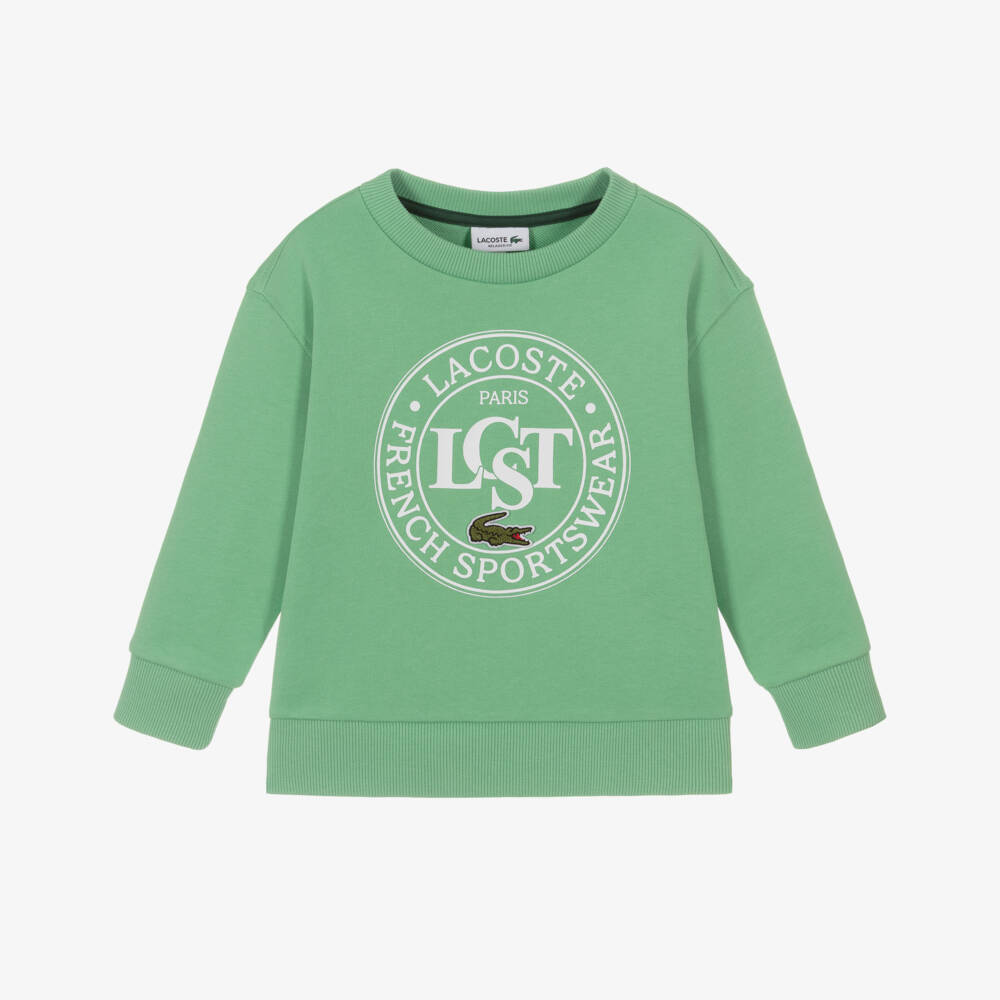 Lacoste-Boys Forest Green Croc Emblem Pullover | Childrensalon Outlet