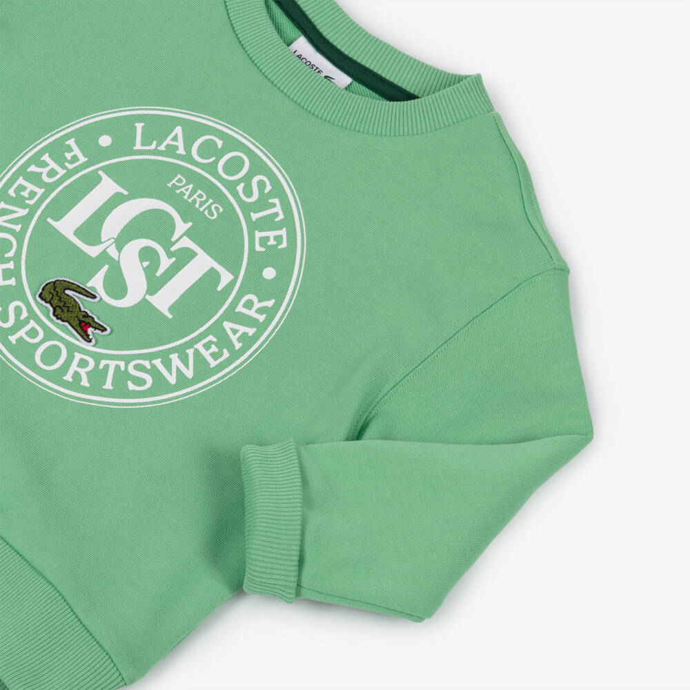 Lacoste-Boys Forest Green Croc Emblem Pullover | Childrensalon Outlet