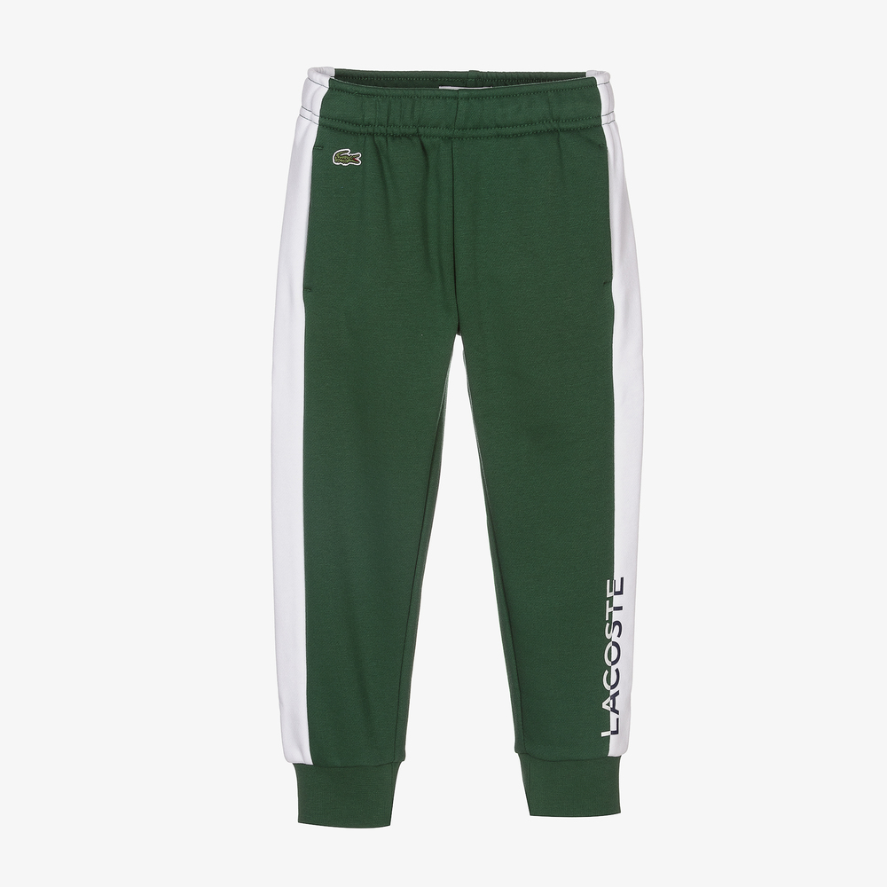 Lacoste - Boys Green Cotton Joggers | Childrensalon