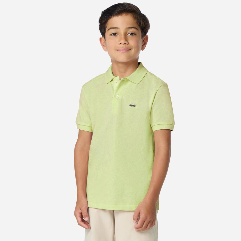 Lacoste-Boys Green Cotton Piqué Polo Shirt with Logo | Childrensalon Outlet