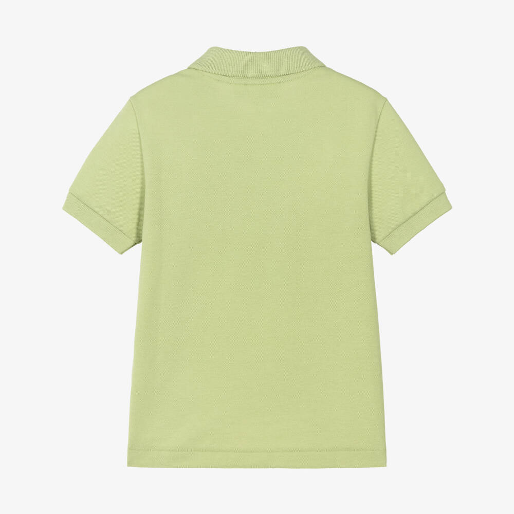 Lacoste-Boys Green Cotton Piqué Polo Shirt with Logo | Childrensalon Outlet