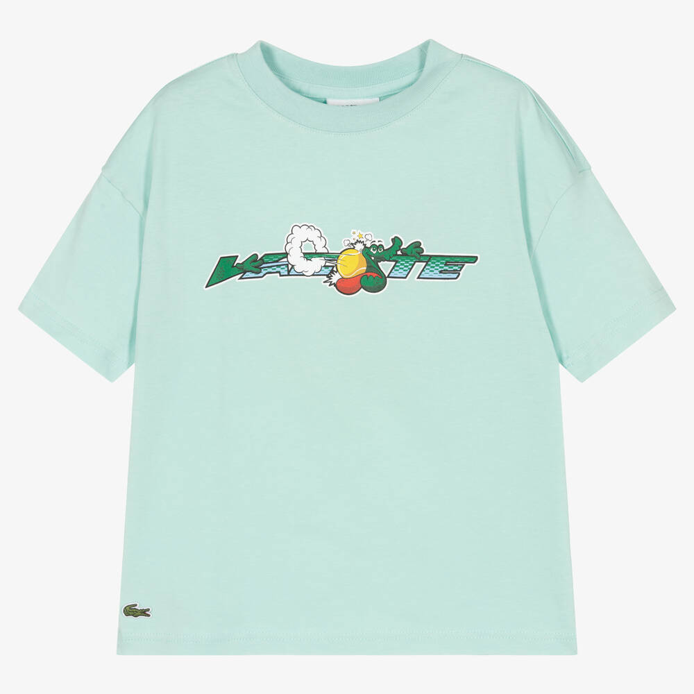Lacoste - Boys Green Cotton T-Shirt | Childrensalon