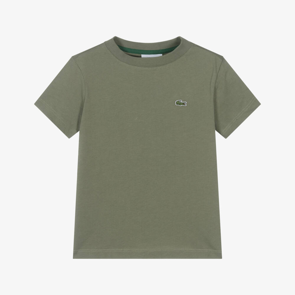 Lacoste-Boys Green Crocodile Emblem Tee | Childrensalon Outlet