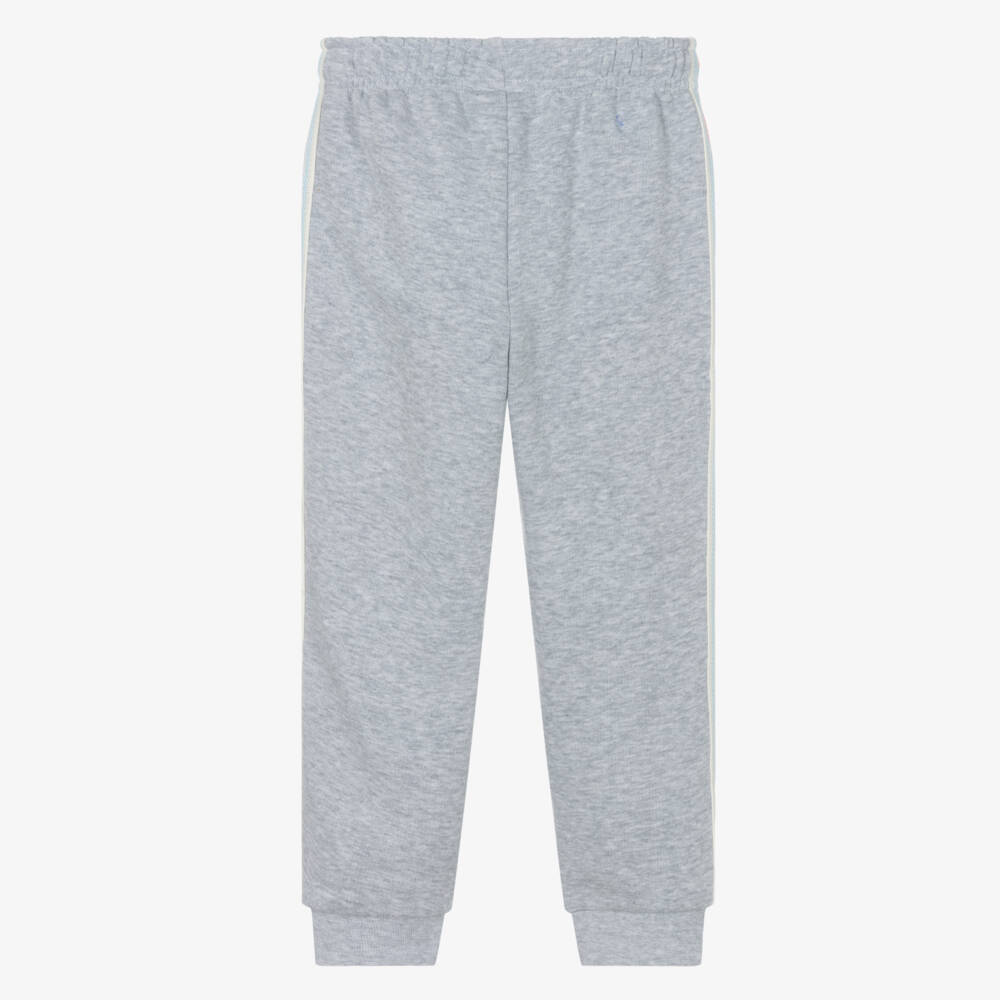 Lacoste-Boys Grey Cotton Joggers with Colorful Trim | Childrensalon Outlet
