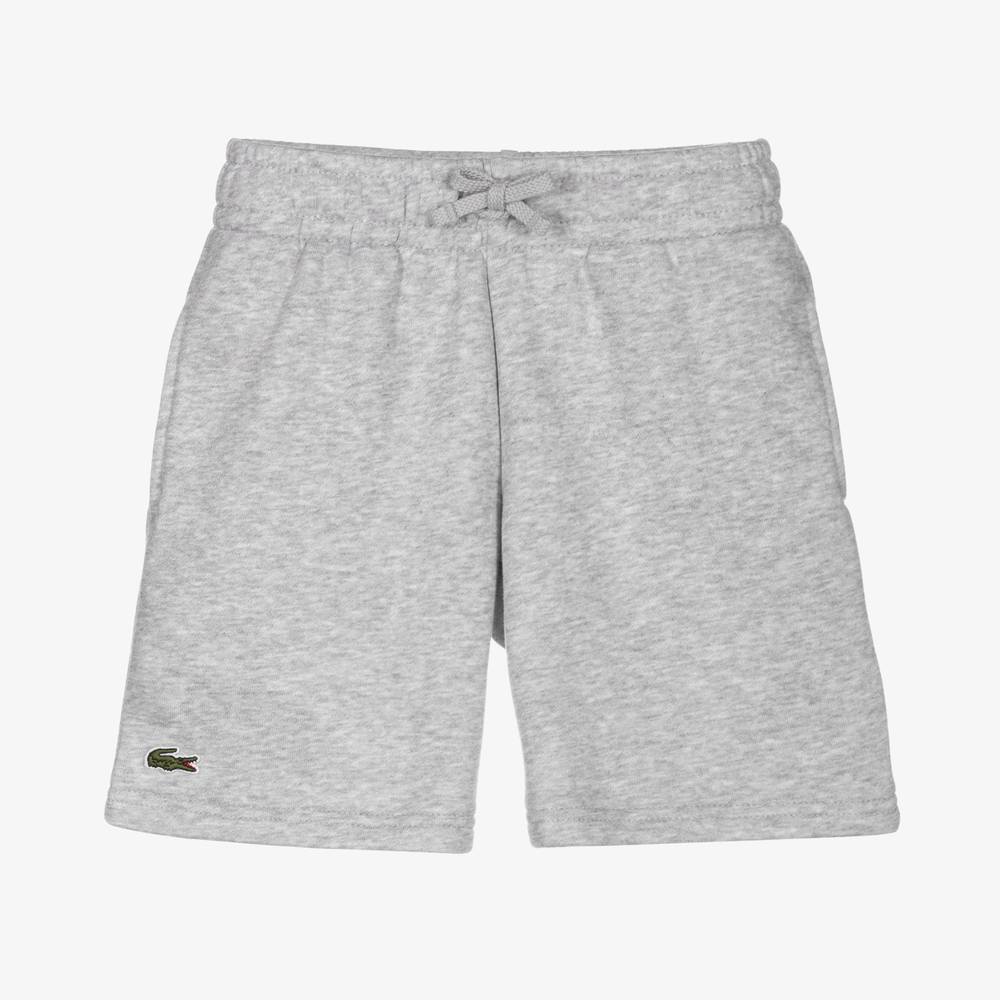 Lacoste - Boys Grey Cotton Logo Shorts | Childrensalon