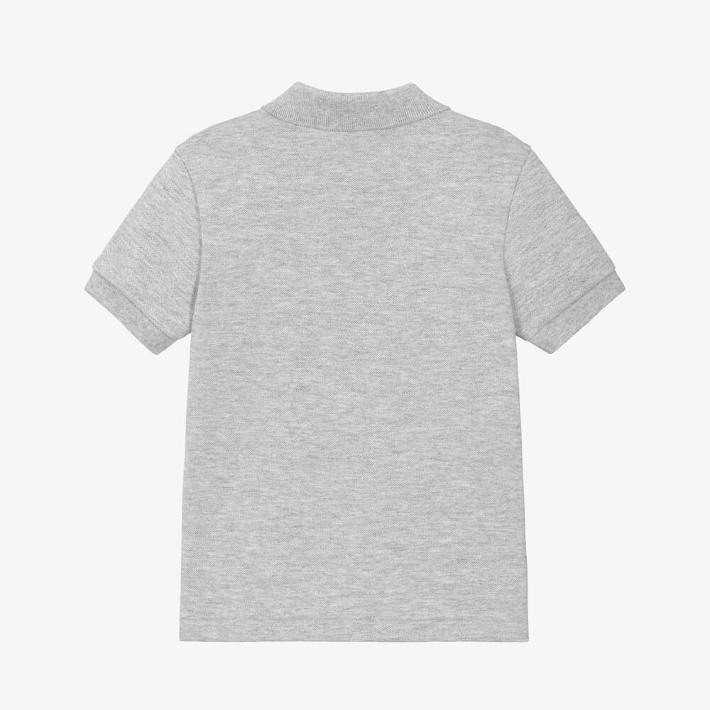 Lacoste-Boys Grey Cotton Piqué Polo Shirt | Childrensalon Outlet