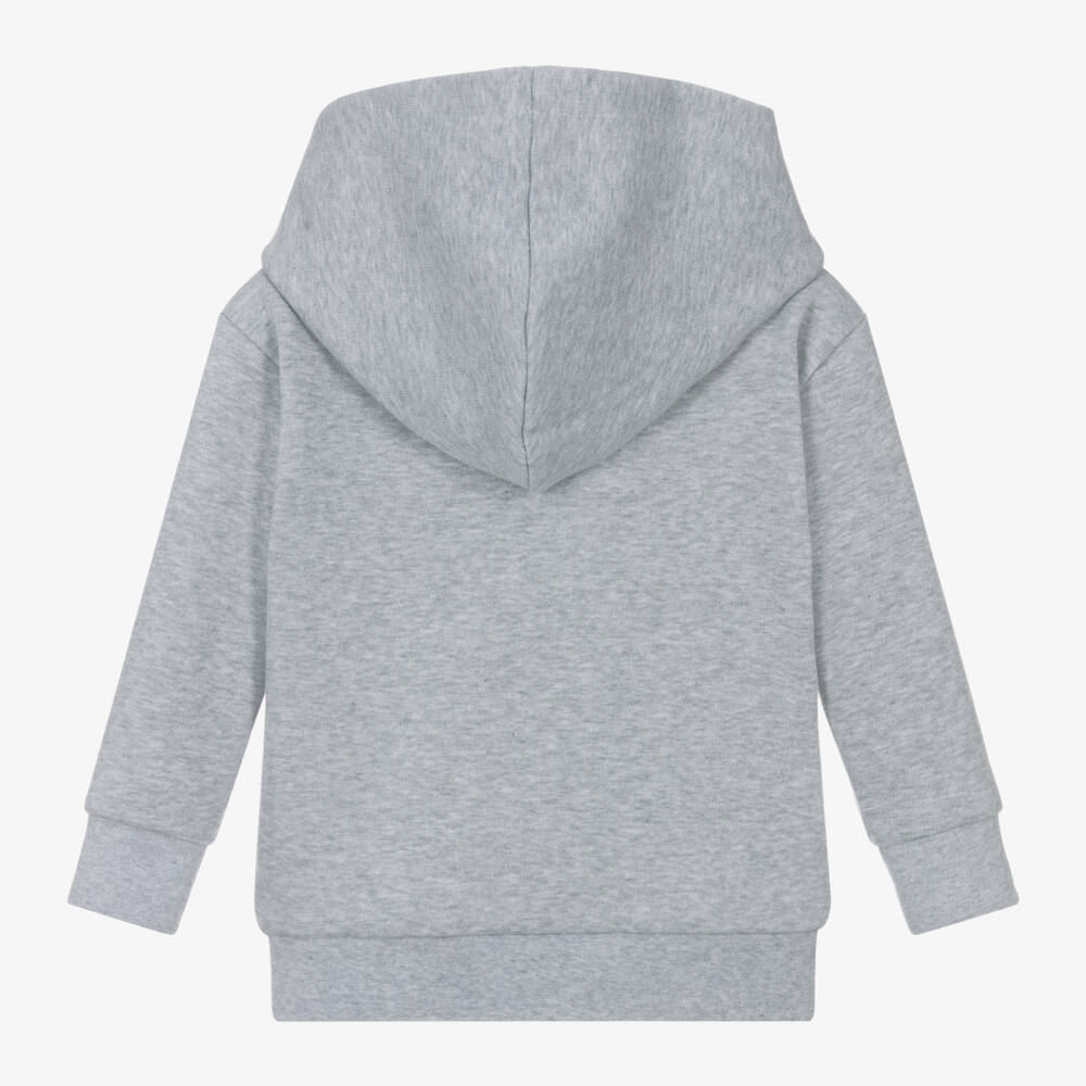 Lacoste-Boys Grey Croc-Emblem Cotton Hoodie | Childrensalon Outlet