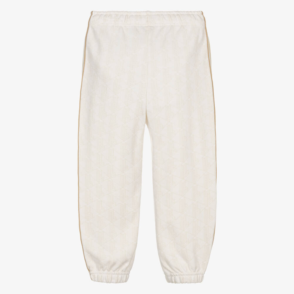 Lacoste-Boys Ivory Monogram Jersey Drawstring Joggers | Childrensalon Outlet