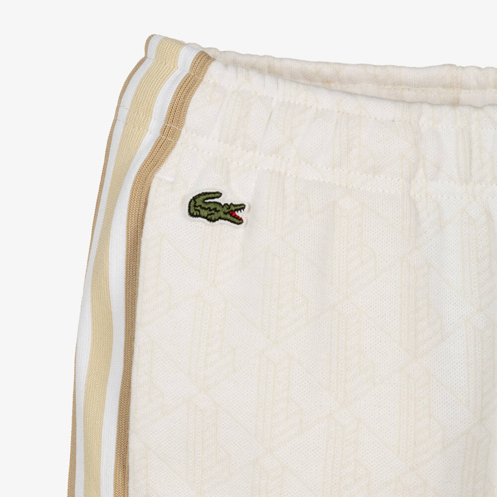 Lacoste-Boys Ivory Monogram Jersey Drawstring Joggers | Childrensalon Outlet