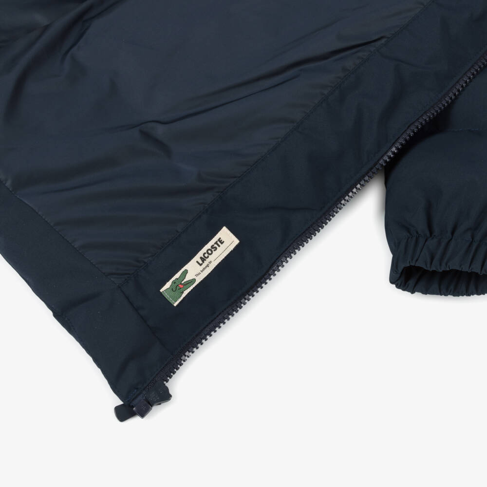 Lacoste-Boys Long Navy Puffer Jacket | Childrensalon Outlet