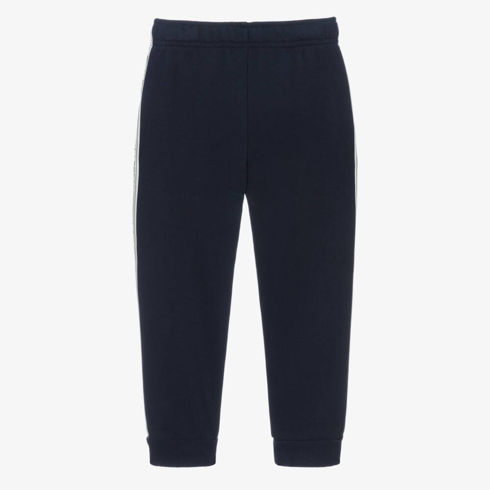 Lacoste-Boys Navy Blue Logo Tape Joggers | Childrensalon Outlet