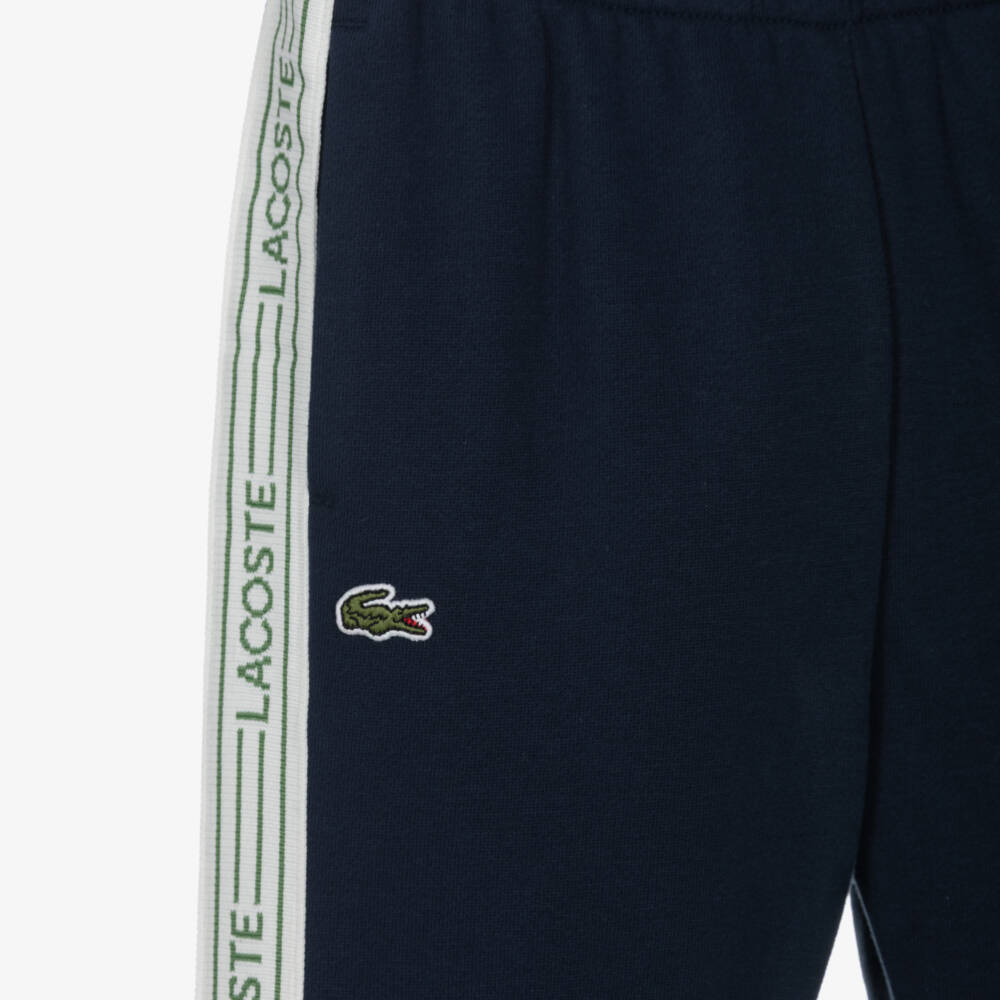 Lacoste-Boys Navy Blue Logo Tape Joggers | Childrensalon Outlet