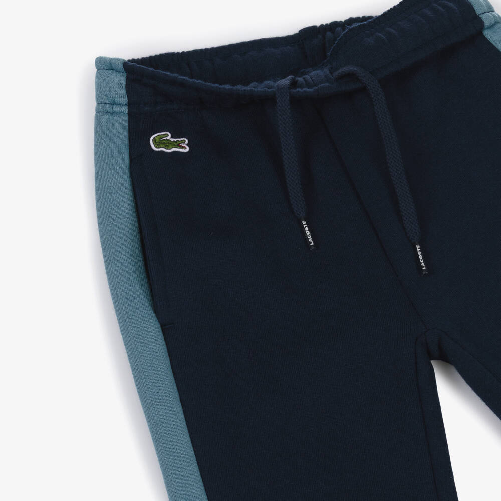 Lacoste-Boys Navy Cotton-Blend Joggers | Childrensalon Outlet