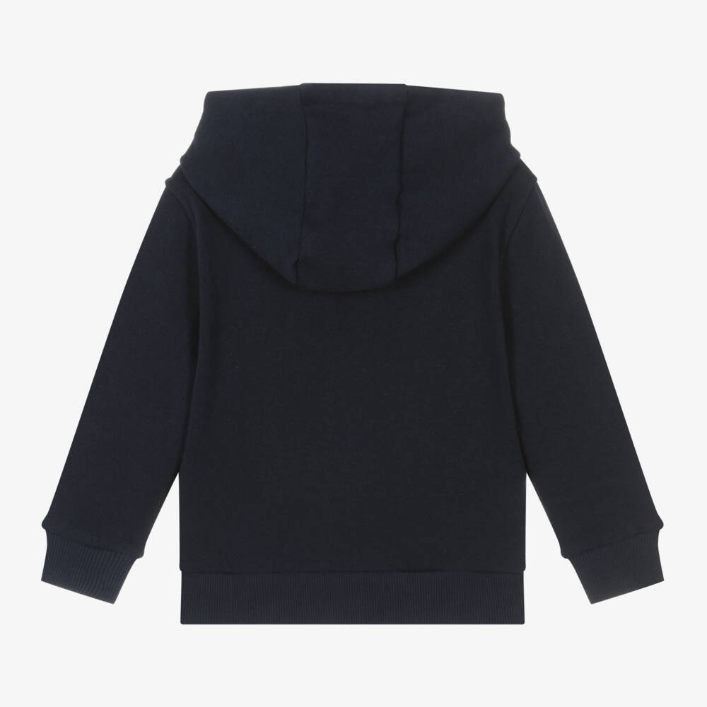 Lacoste-Boys Navy Organic Cotton Hoodie | Childrensalon Outlet