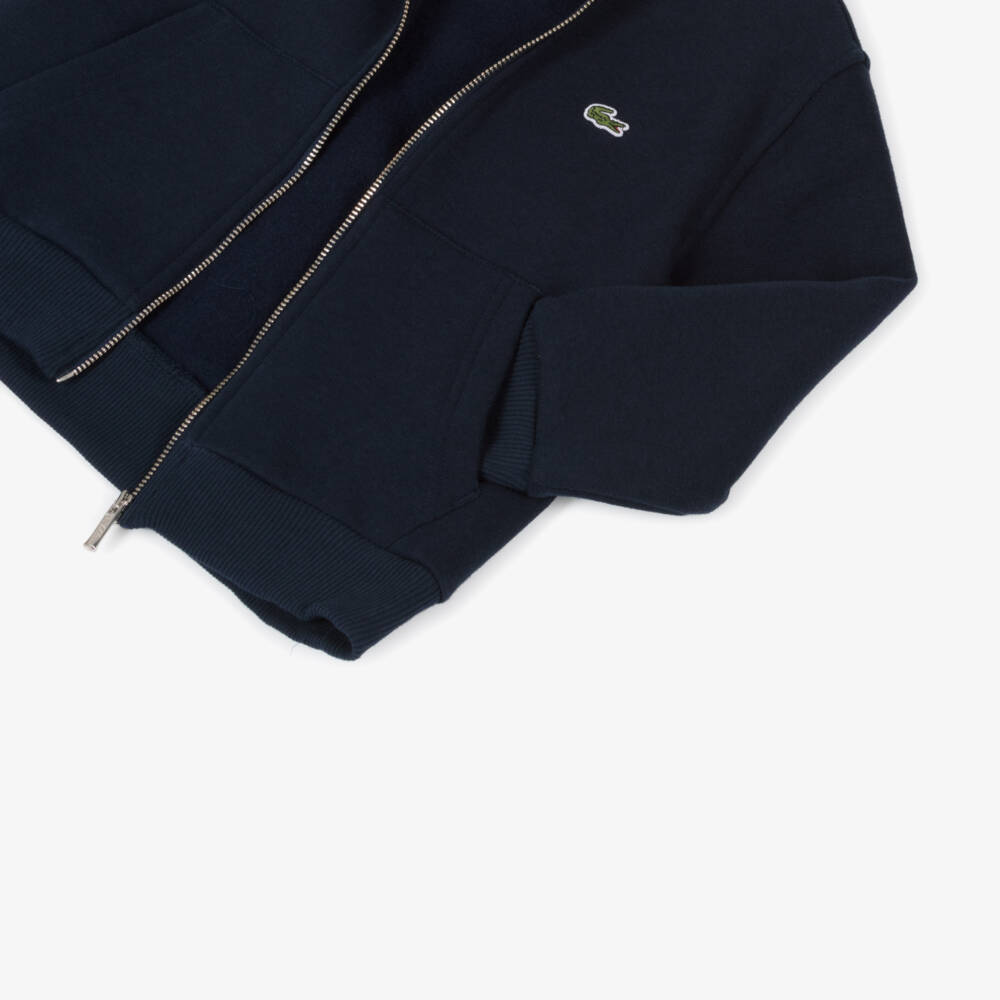 Lacoste-Boys Navy Organic Cotton Hoodie | Childrensalon Outlet