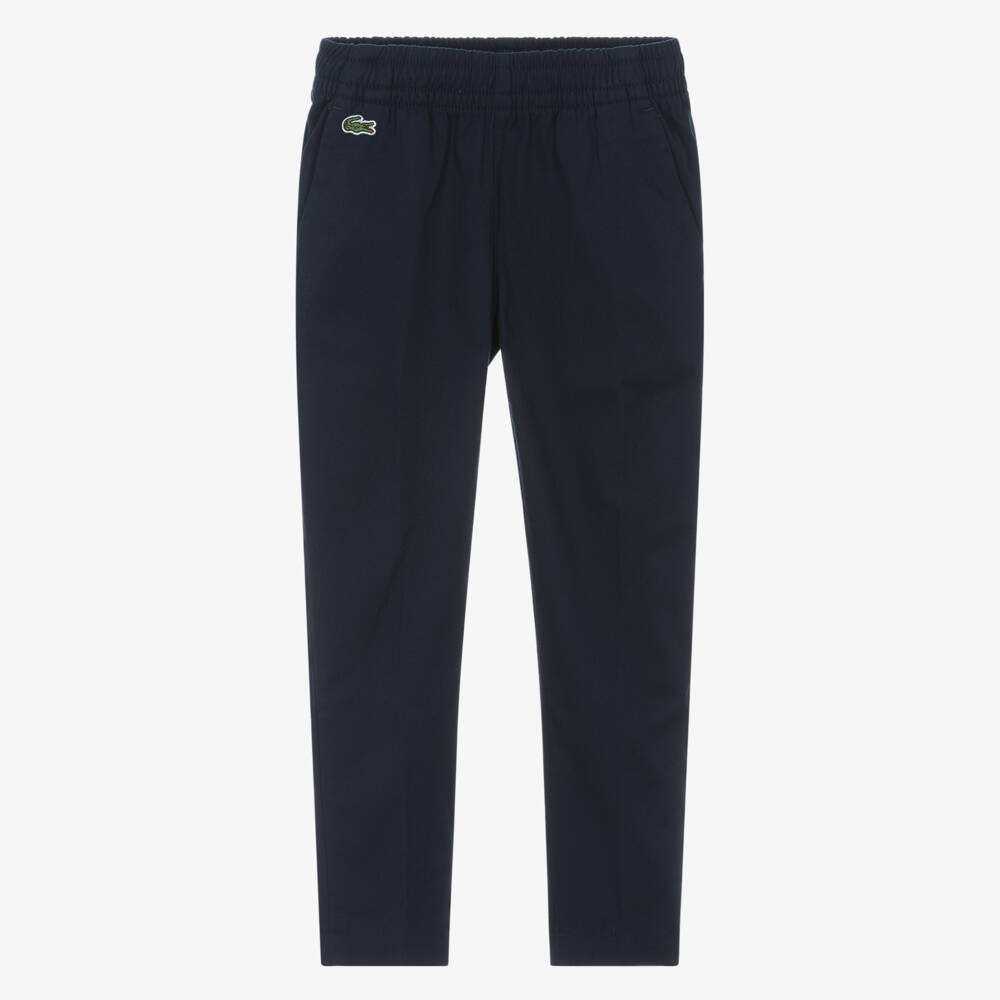 Lacoste-Синие хлопковые брюки стрейч для мальчиков | Childrensalon Outlet
