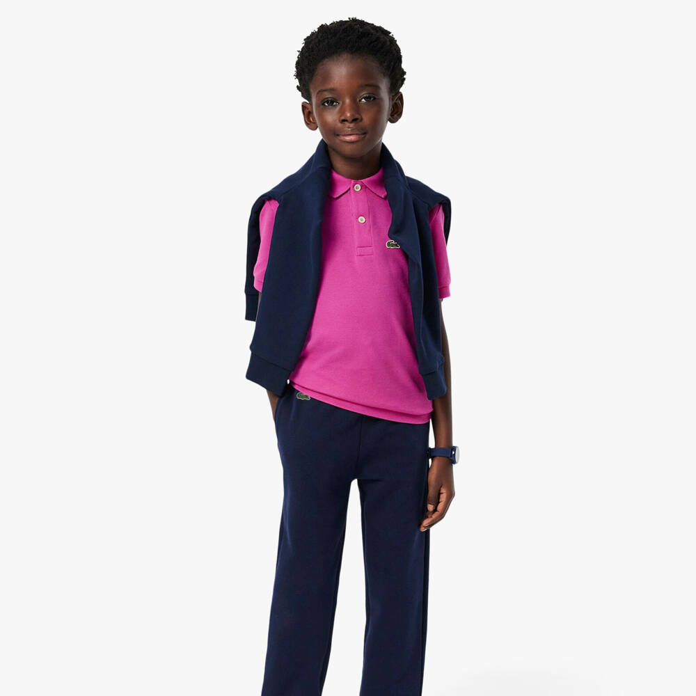 Lacoste-Boys Navy Stretch Cotton Chinos | Childrensalon Outlet