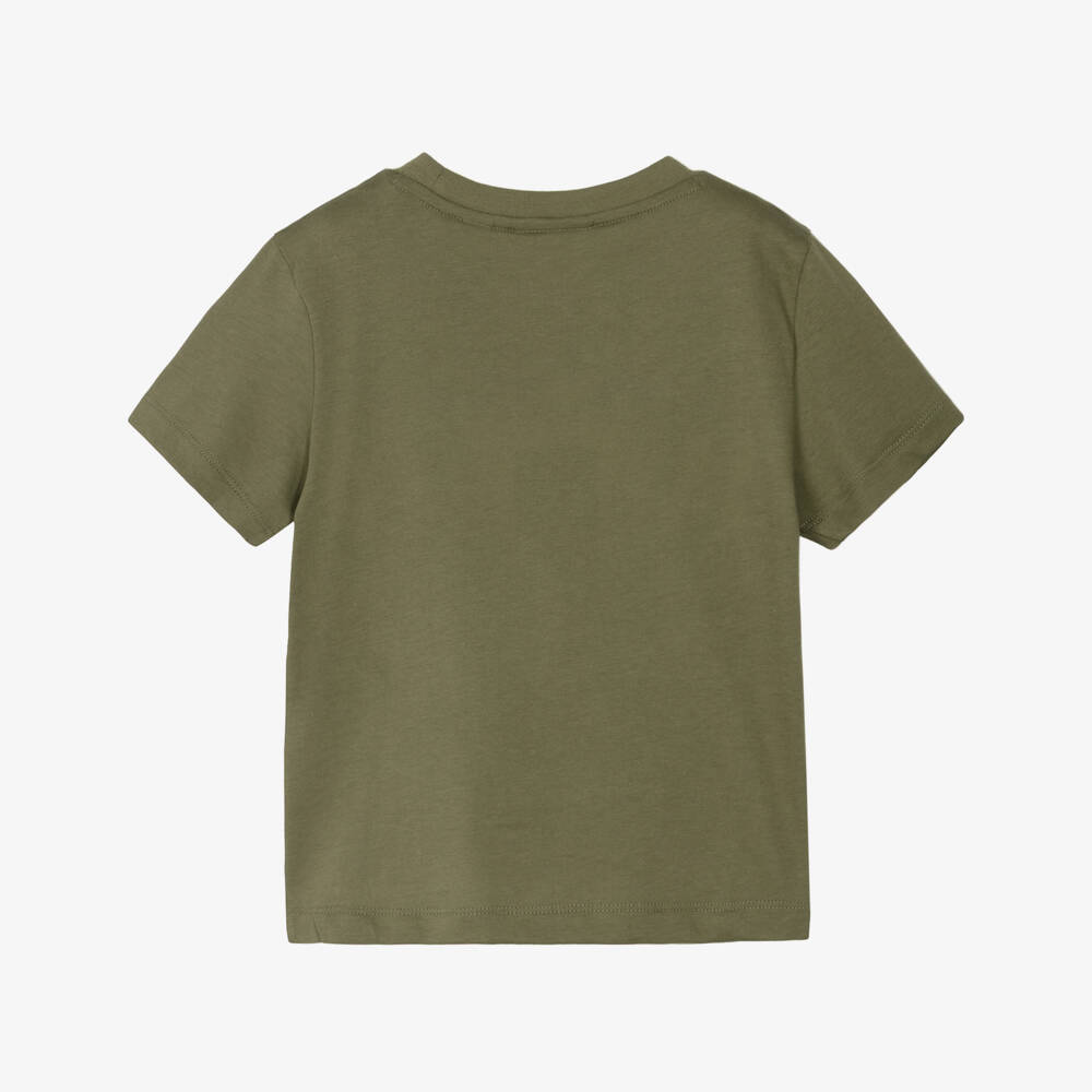 Lacoste-Boys Olive Green Cotton T-Shirt | Childrensalon Outlet