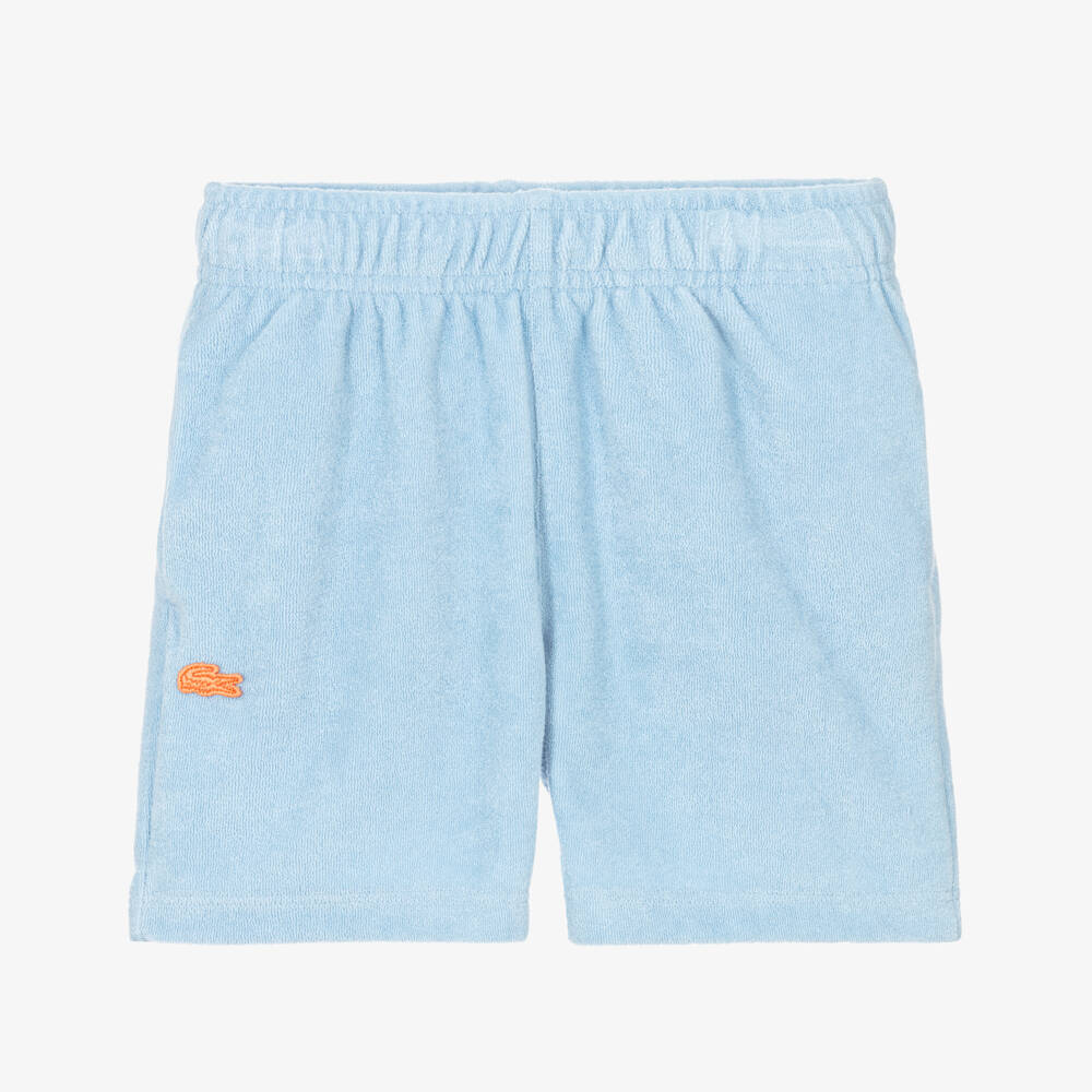 Lacoste-Boys Pale Blue Terry Towelling Shorts | Childrensalon Outlet