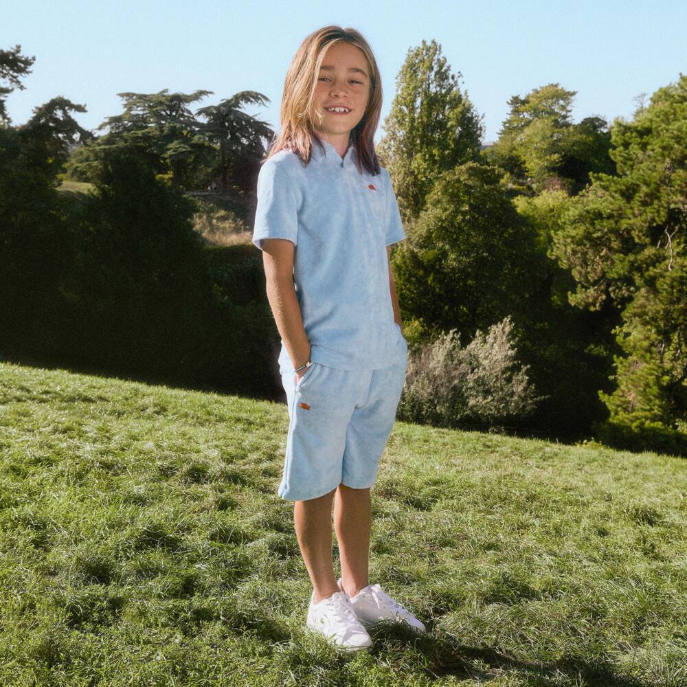 Lacoste-Boys Pale Blue Terry Towelling Shorts | Childrensalon Outlet