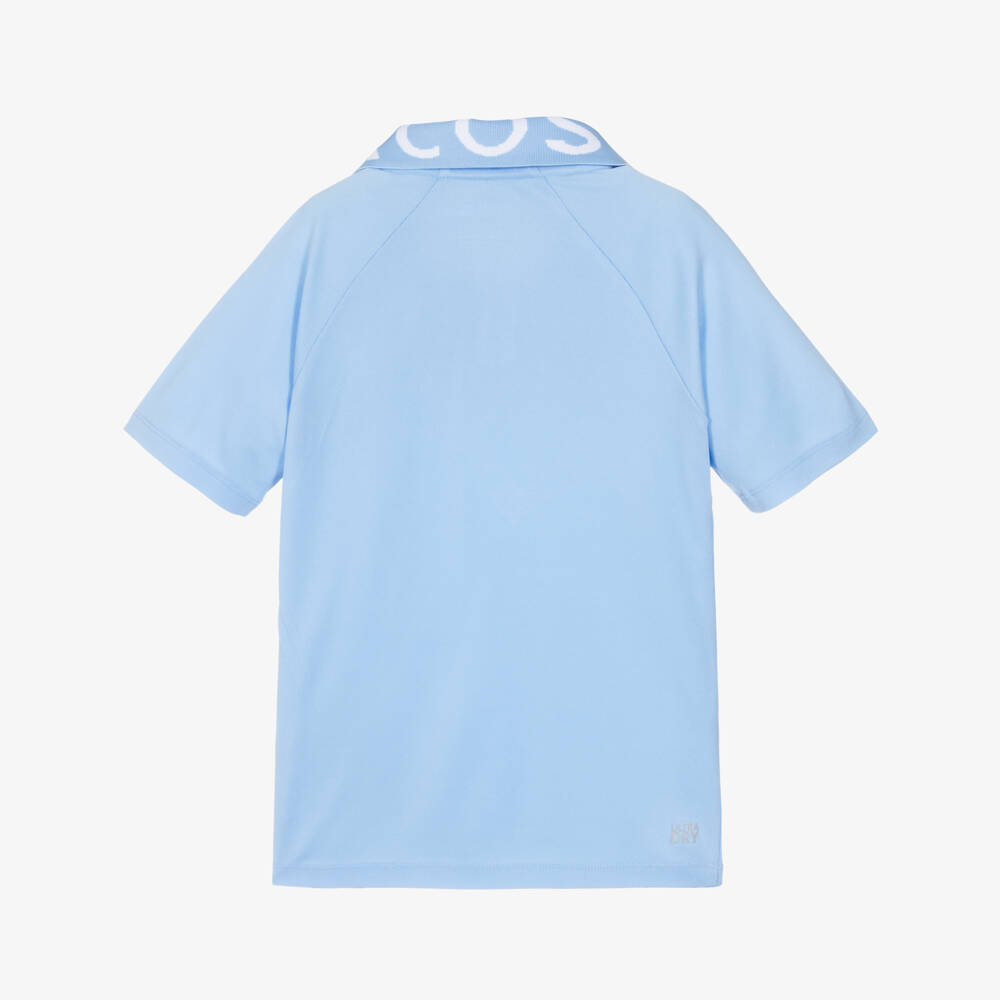 Lacoste-Boys Pale Blue Ultra Dry Polo-Style Shirt with Logo Collar | Childrensalon Outlet