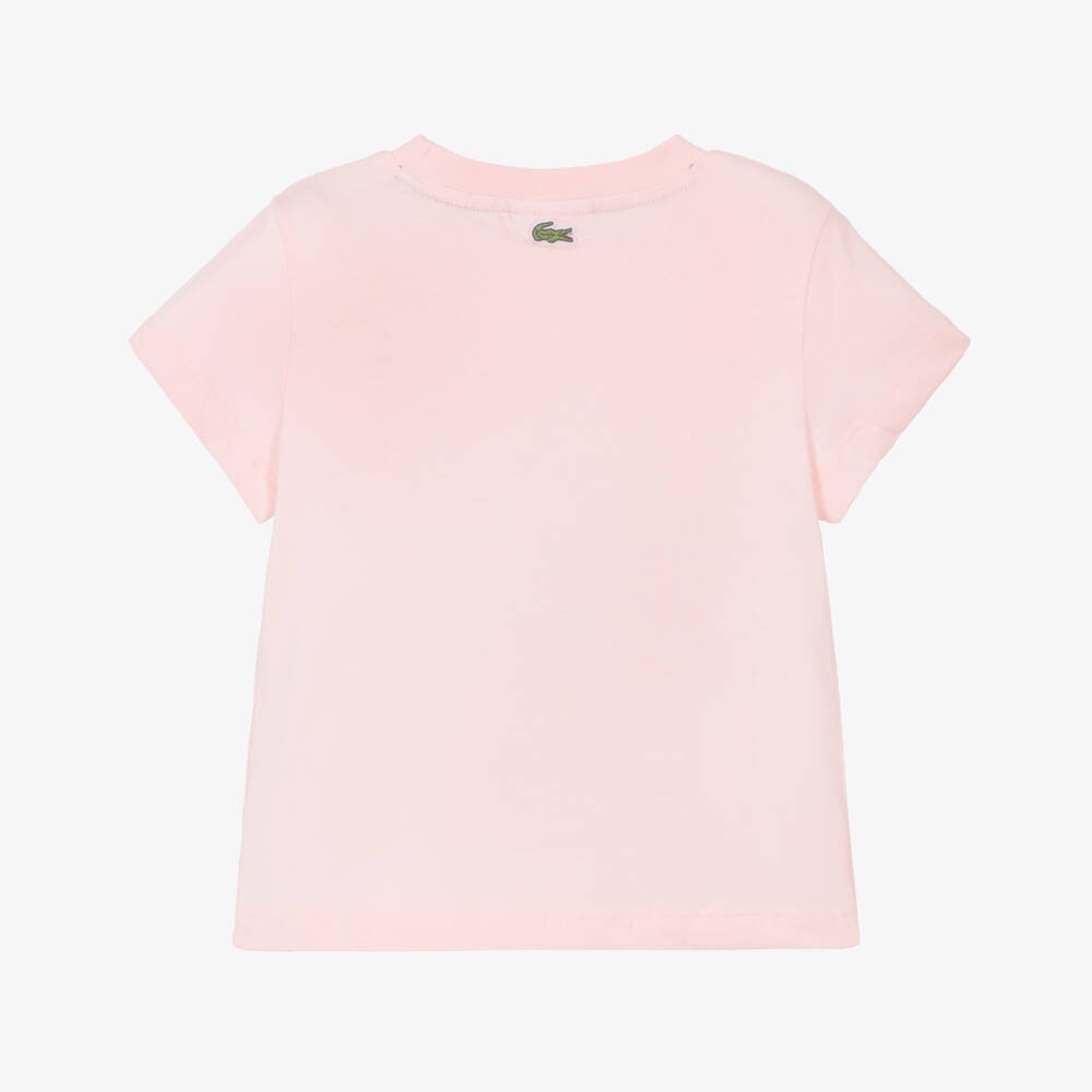 Lacoste-Boys Pink Crocodile Emblem Tee | Childrensalon Outlet