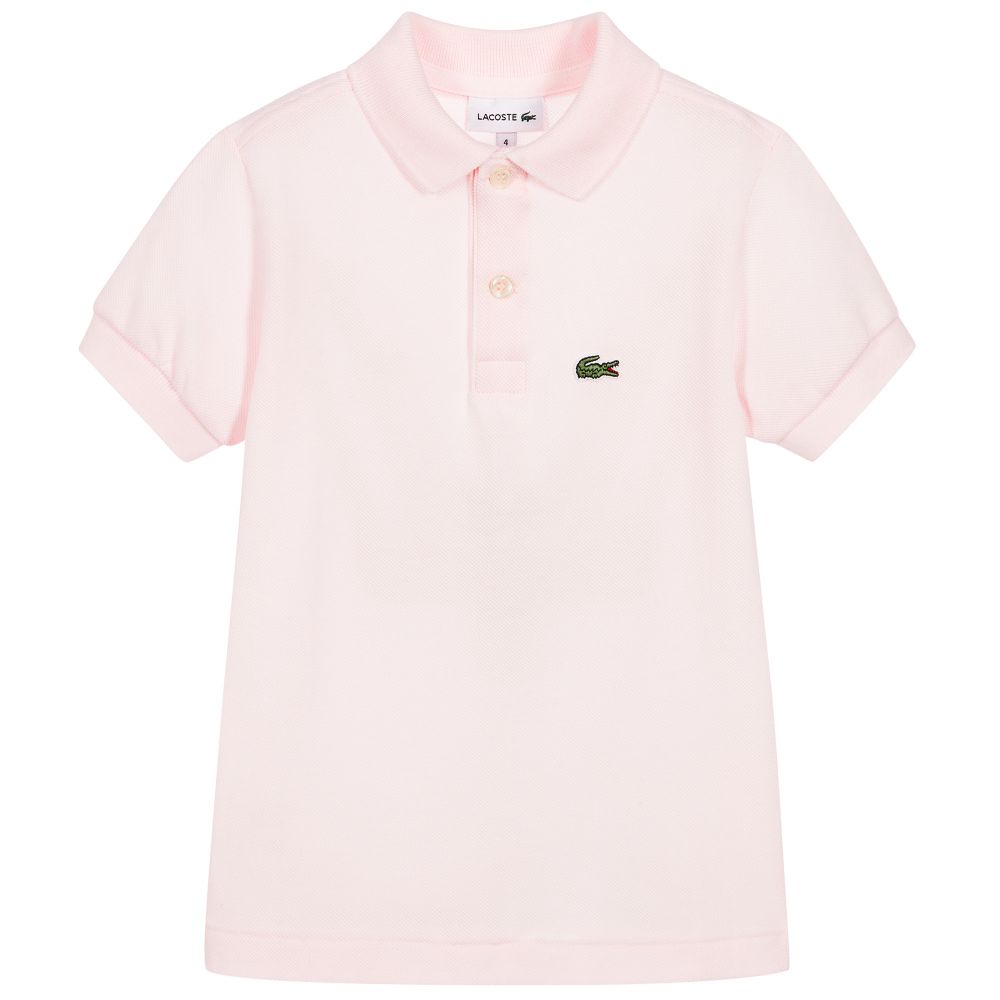 Lacoste - Boys Pink Piqué Polo Shirt | Childrensalon