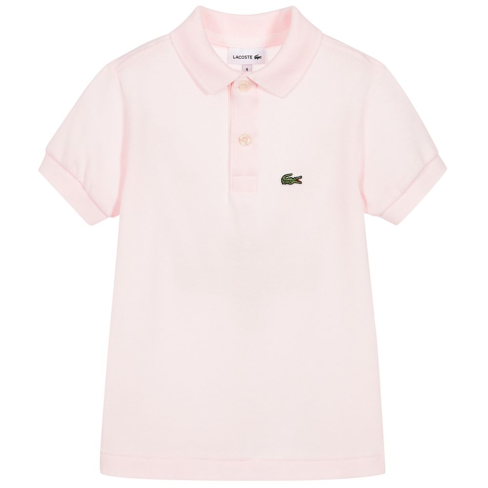 Lacoste-Boys Pink Piqué Polo Shirt | Childrensalon Outlet