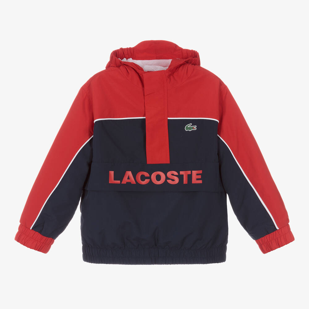 Lacoste - Veste jogging rouge bleue Garçon | Childrensalon