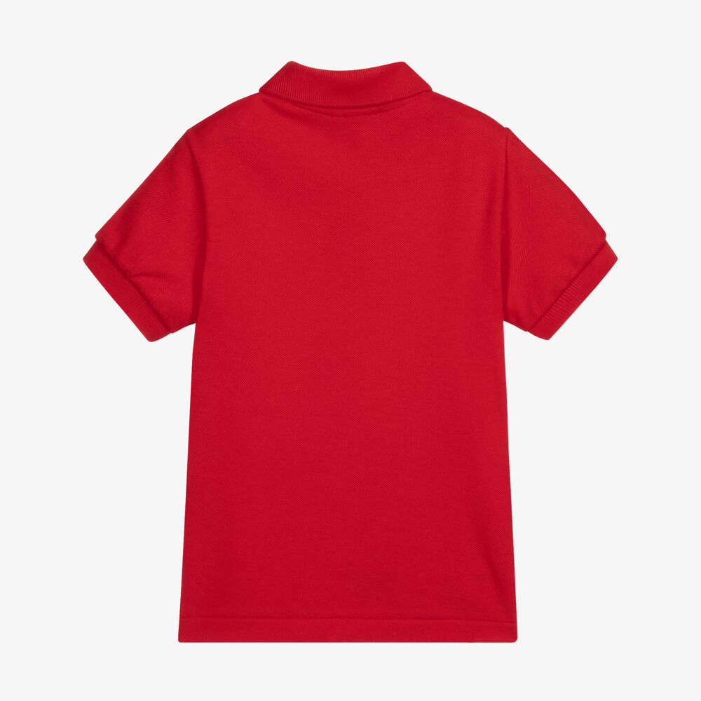 Lacoste-Boys Red Logo Polo Shirt | Childrensalon Outlet