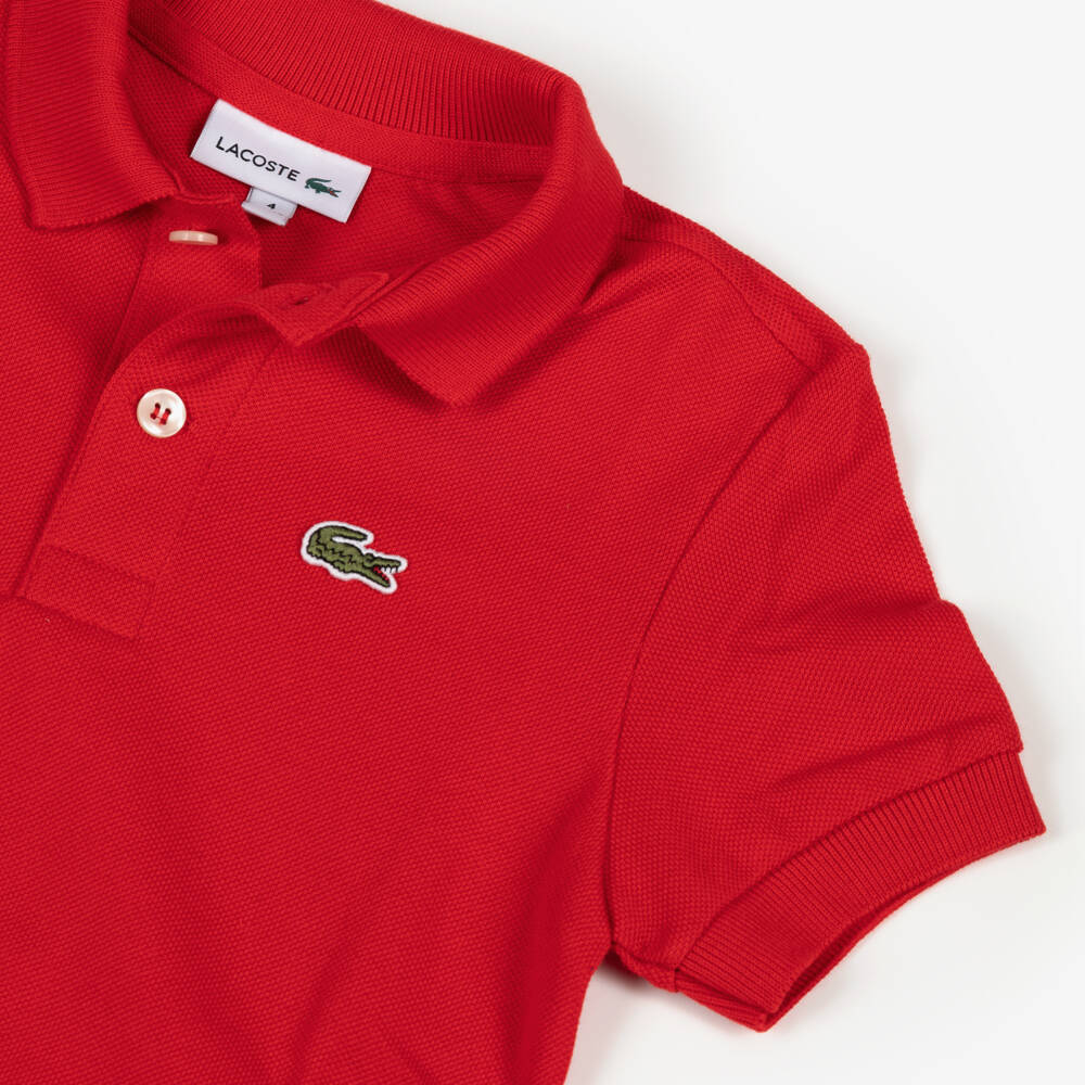 Lacoste-Boys Red Logo Polo Shirt | Childrensalon Outlet