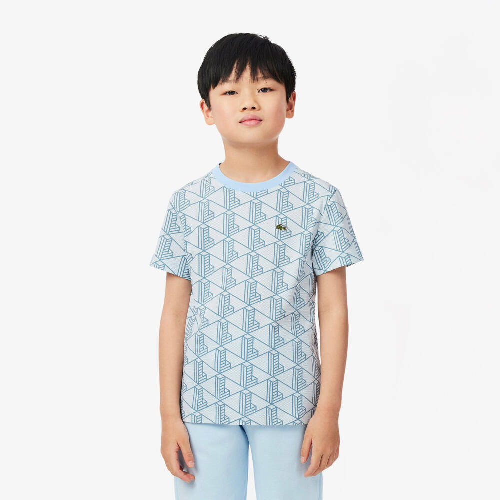 Lacoste-Boys Sky Blue Knit Shorts | Childrensalon Outlet