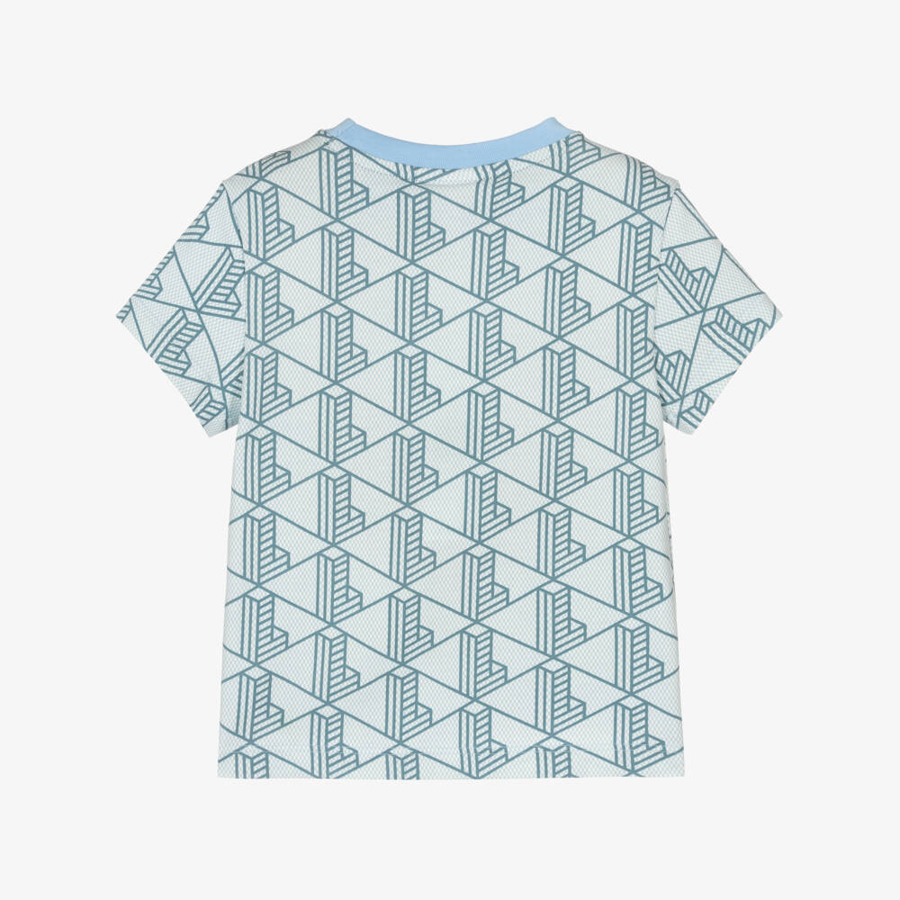 Lacoste-Футболка из хлопка с небесным монограммой для мальчиков | Childrensalon Outlet