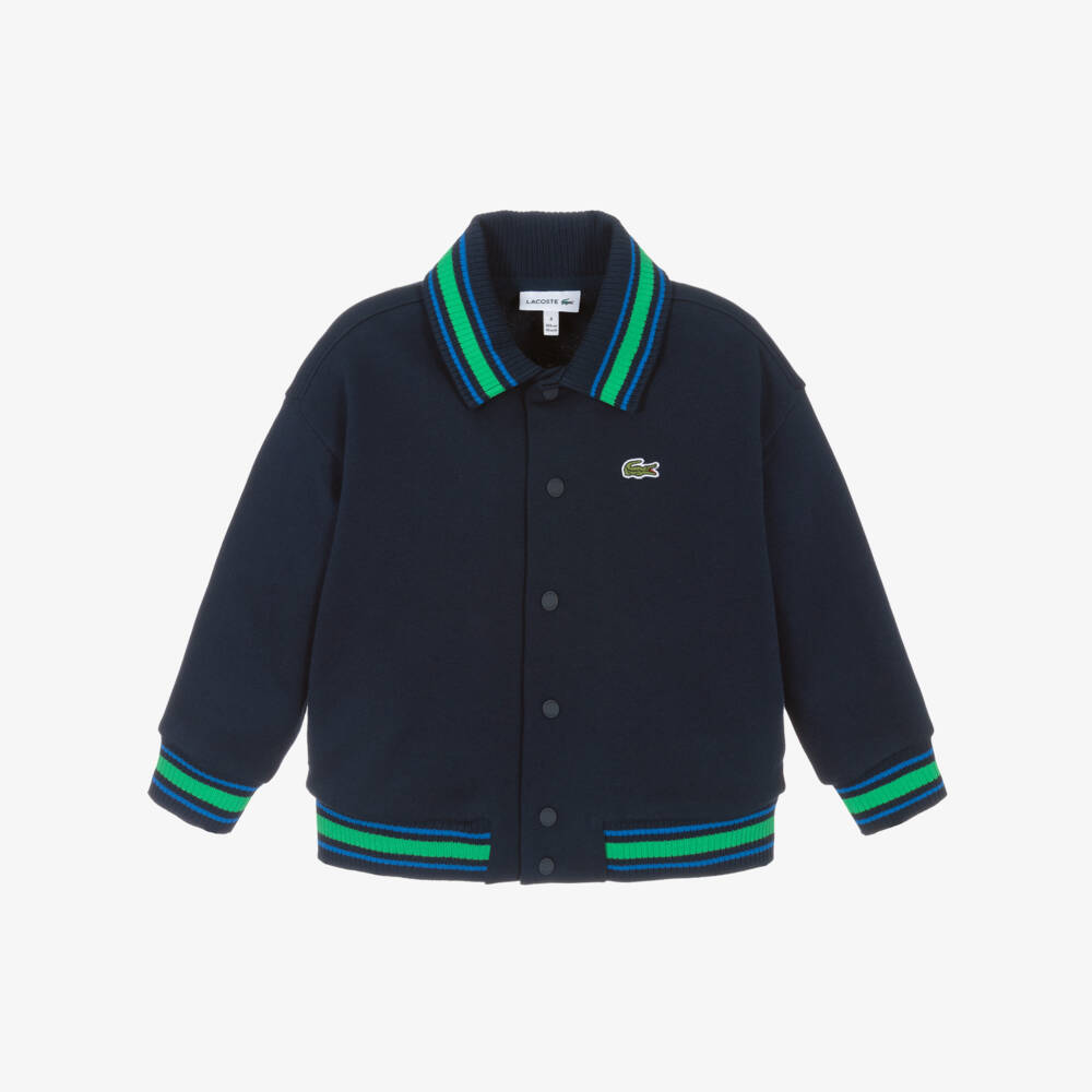 Lacoste-Boys Sporty Blue Cotton Jacket | Childrensalon Outlet