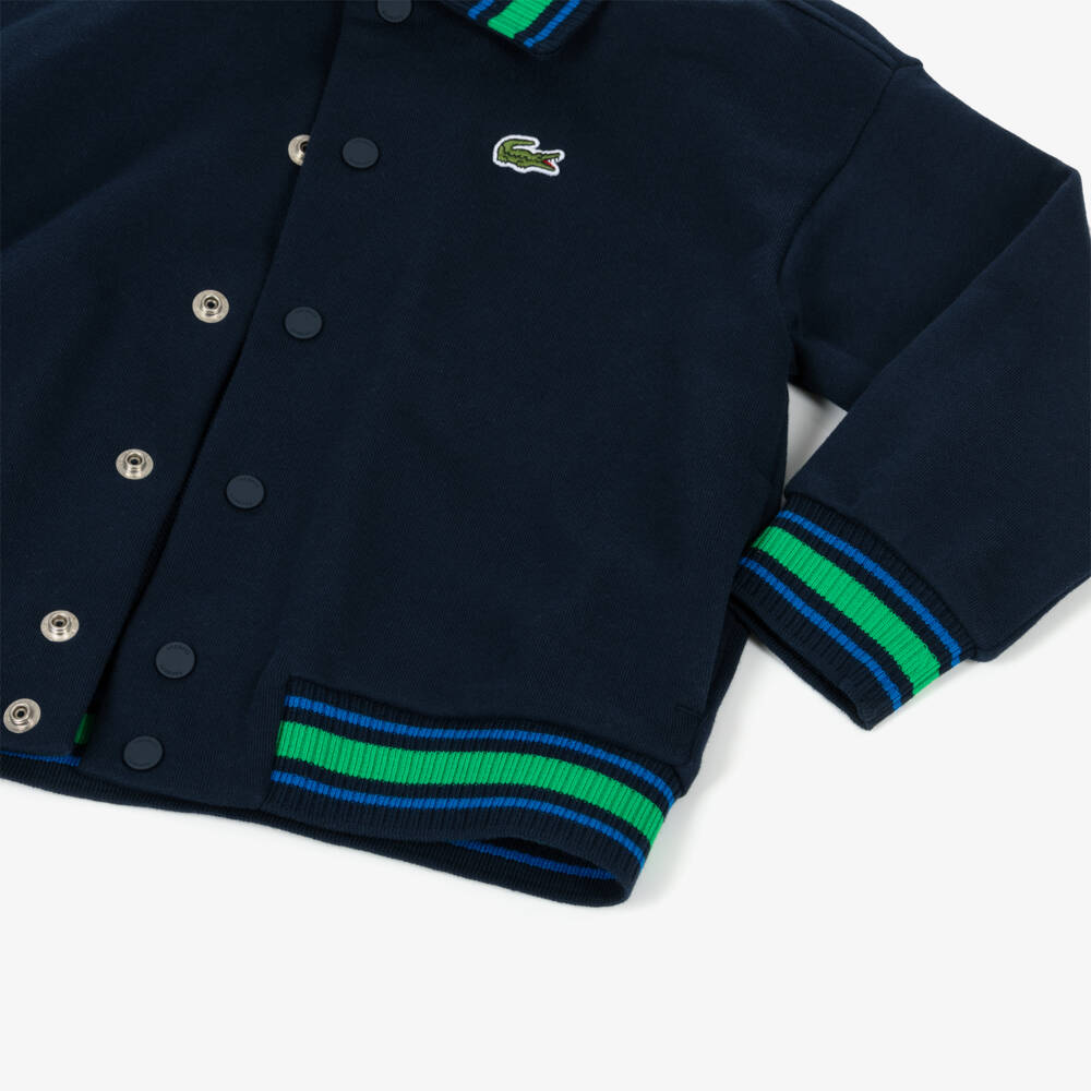 Lacoste-Boys Sporty Blue Cotton Jacket | Childrensalon Outlet