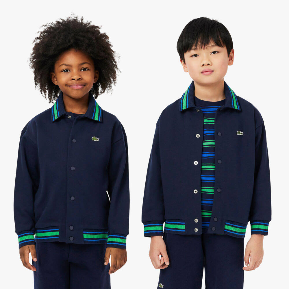 Lacoste-Boys Sporty Blue Cotton Jacket | Childrensalon Outlet