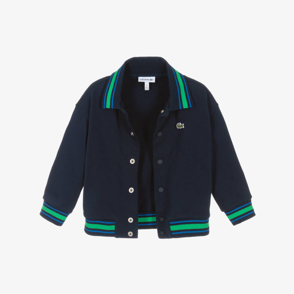 Lacoste-Boys Sporty Blue Cotton Jacket | Childrensalon Outlet