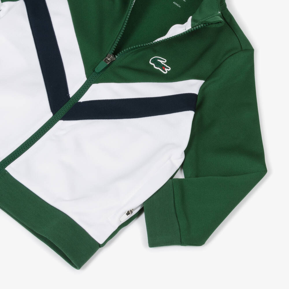 Lacoste-Boys Sporty Green Tracksuit Set | Childrensalon Outlet