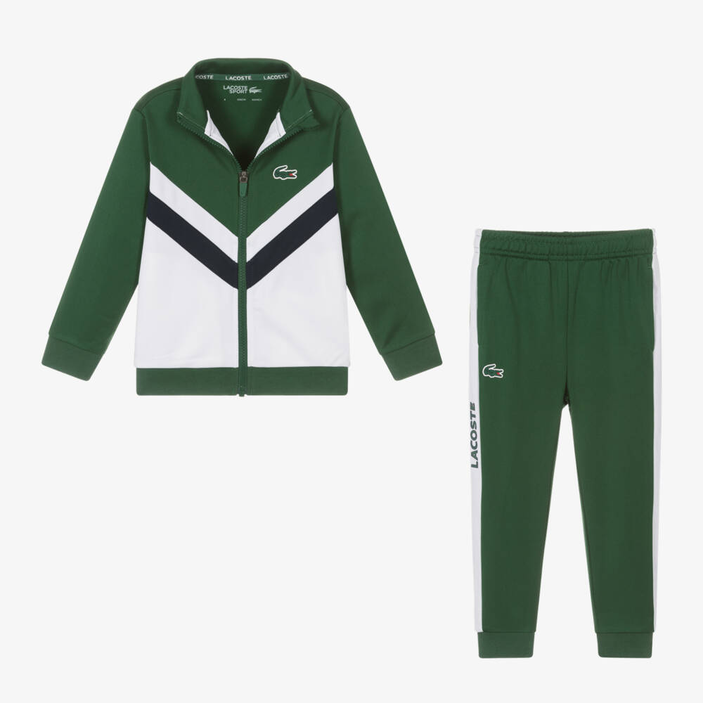 Lacoste-Boys Sporty Green Tracksuit Set | Childrensalon Outlet