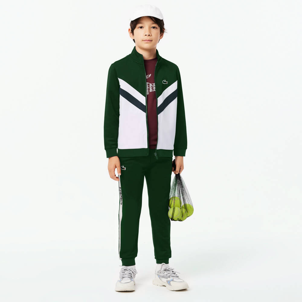 Lacoste-Boys Sporty Green Tracksuit Set | Childrensalon Outlet