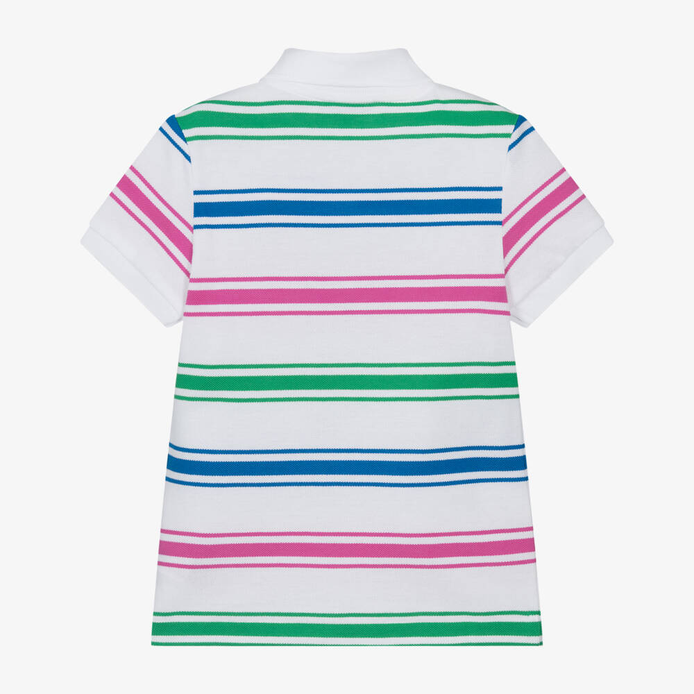 Lacoste-Boys Striped Cotton Polo Essential | Childrensalon Outlet