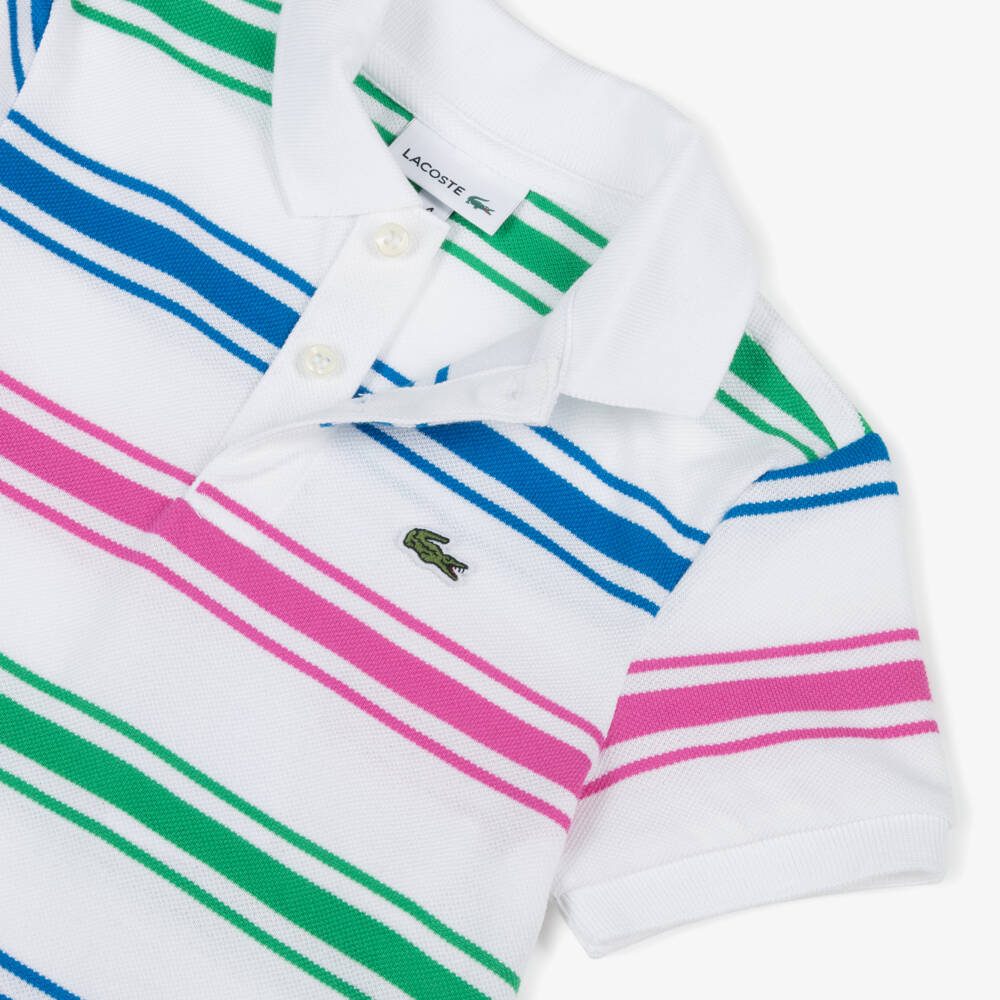 Lacoste-Boys Striped Cotton Polo Essential | Childrensalon Outlet