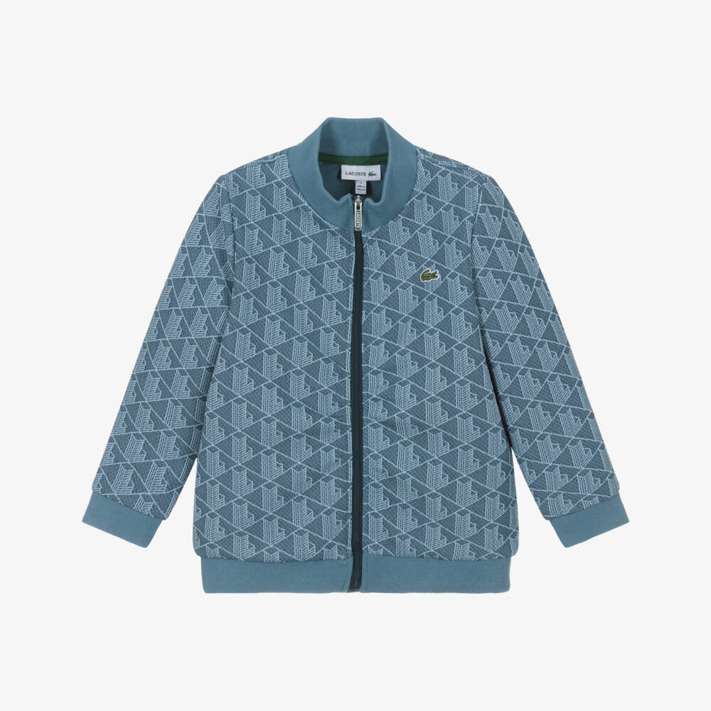 Lacoste-جاكيت جاكار أزرق أنيق للأولاد | Childrensalon Outlet