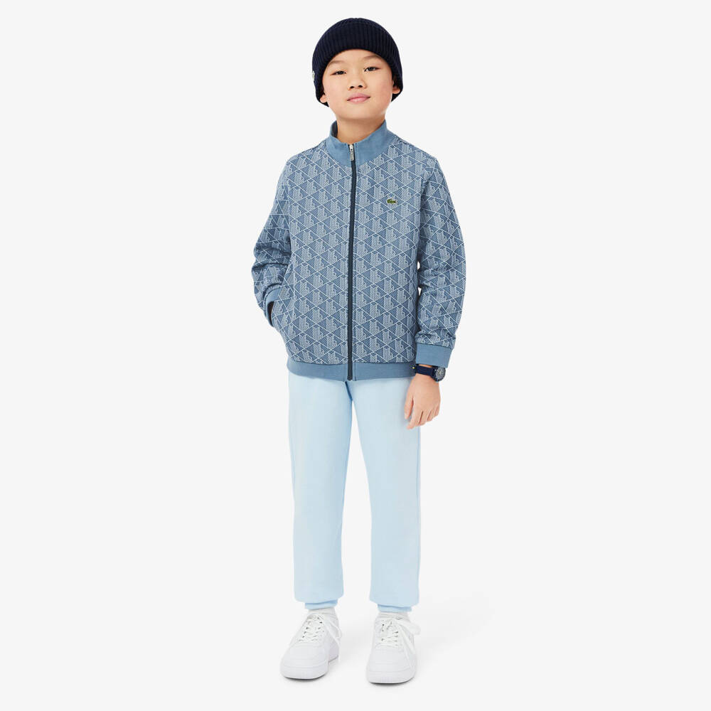 Lacoste-Boys Stylish Blue Jacquard Jacket | Childrensalon Outlet