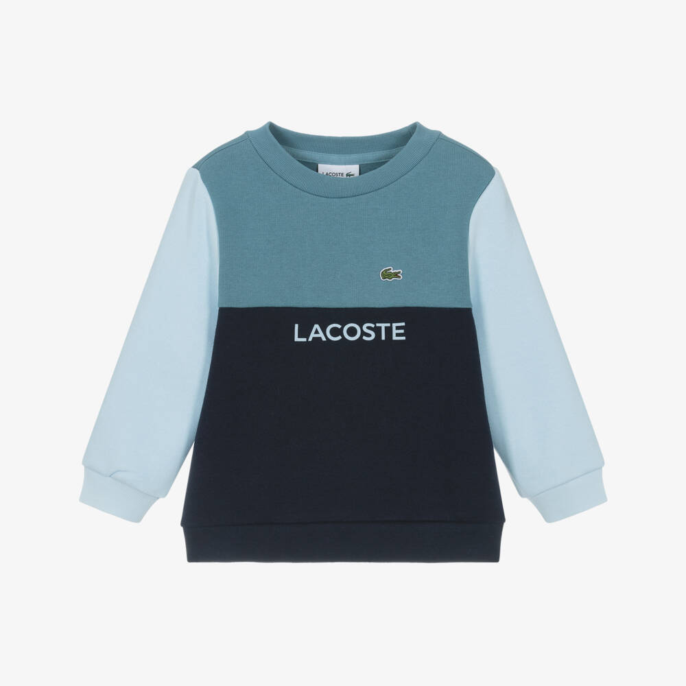 Lacoste-Boys Vibrant Blue Cotton Block Sweater | Childrensalon Outlet