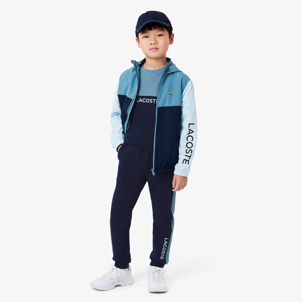 Lacoste-Boys Vibrant Blue Cotton Block Sweater | Childrensalon Outlet
