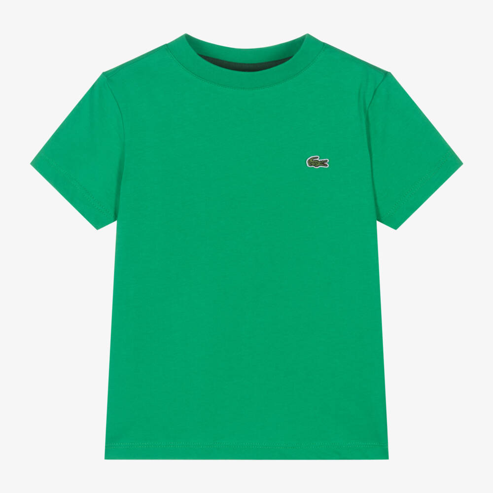 Lacoste-Boys Vibrant Crocodile Cotton Tee | Childrensalon Outlet