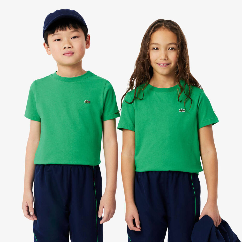 Lacoste-Boys Vibrant Crocodile Cotton Tee | Childrensalon Outlet