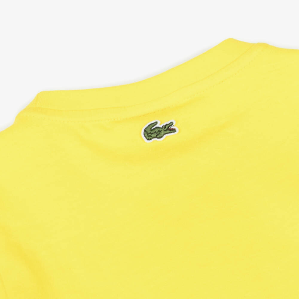 Lacoste-Boys Vivid Yellow Graphic Tee | Childrensalon Outlet